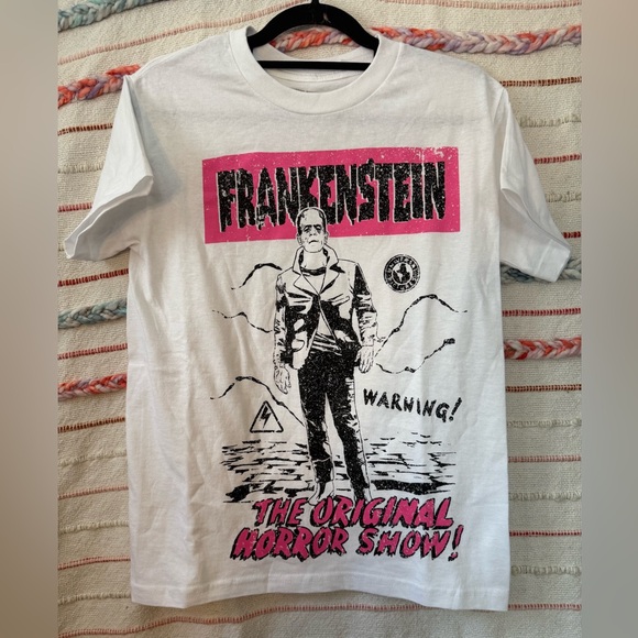 Universal Other - Universal Frankenstein Graphic Tee - White and Pink NWOT